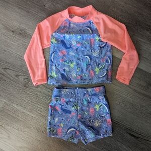 LL Bean Toddler Girl Swim Suit Set Size 2T